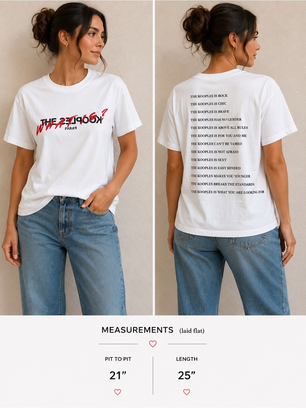 The Kooples Paris “What?” Graphic Tee NWT White Cotton Size 3 / Large